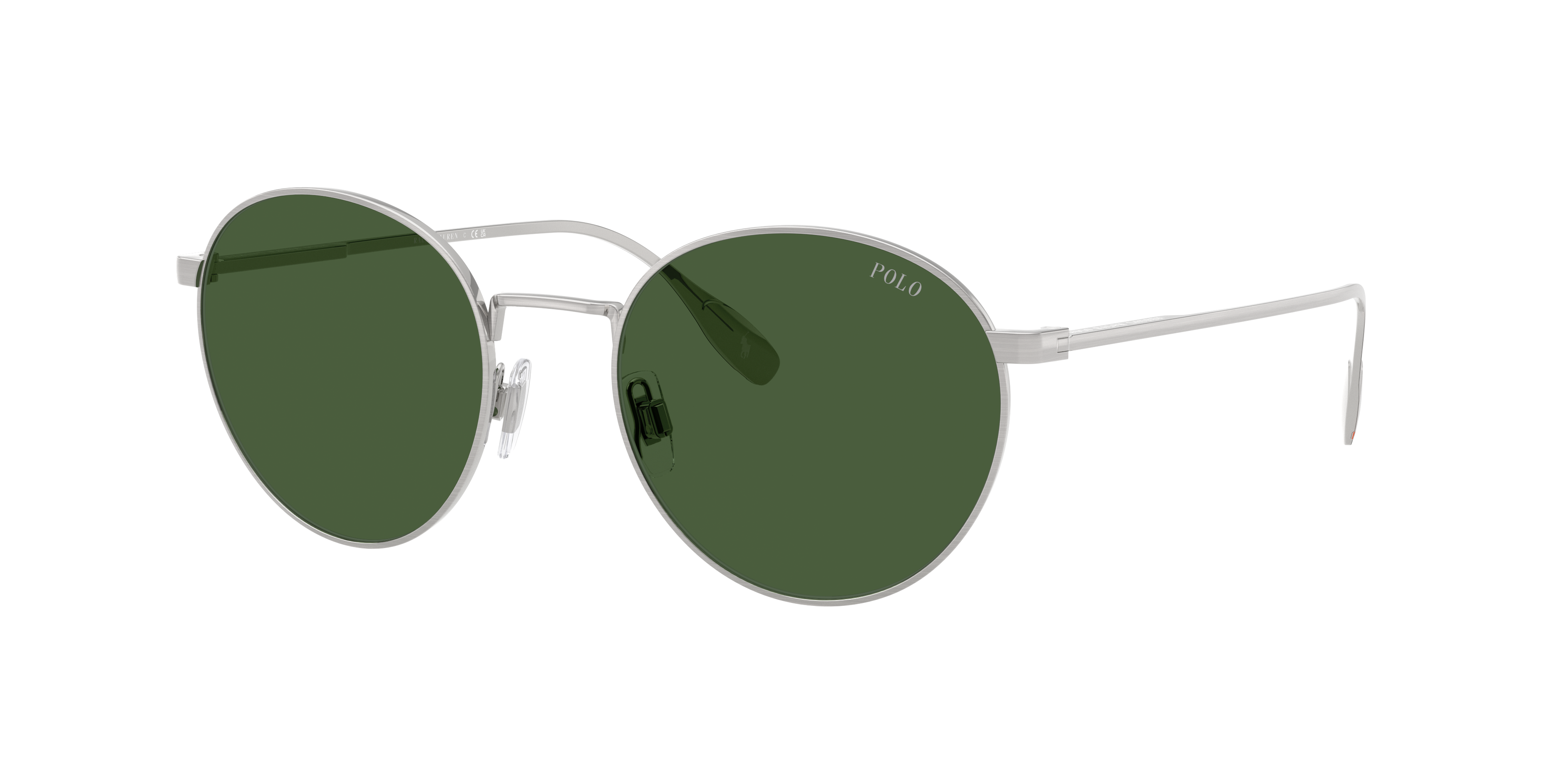 Polo Ralph Lauren Man Sunglass PH3158 -  Frame color: Brushed Silver, Lens color: Bottle Green