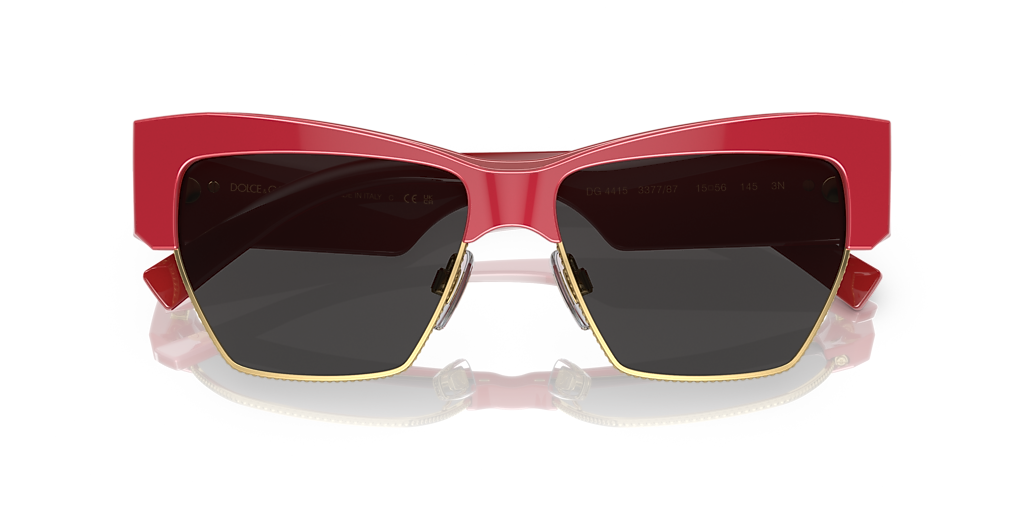Dolce & Gabbana Red Geometric Sunglasses Dolce & Gabbana Geometric Sunglasses With Logo Plaque In Red  main image 4