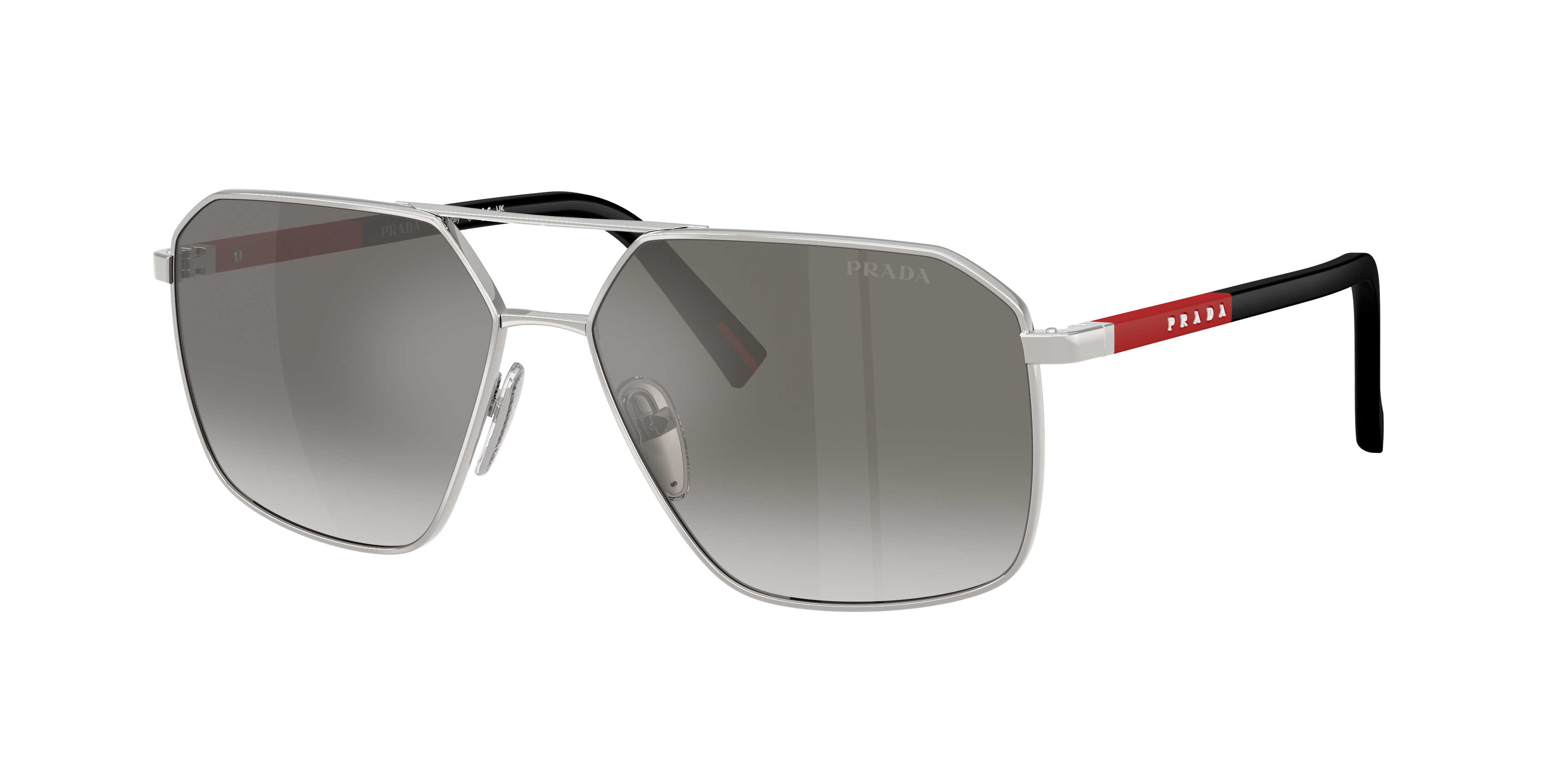 Prada Linea Rossa Man Sunglass Ps A50s In Gradient Grey Mirror Silver