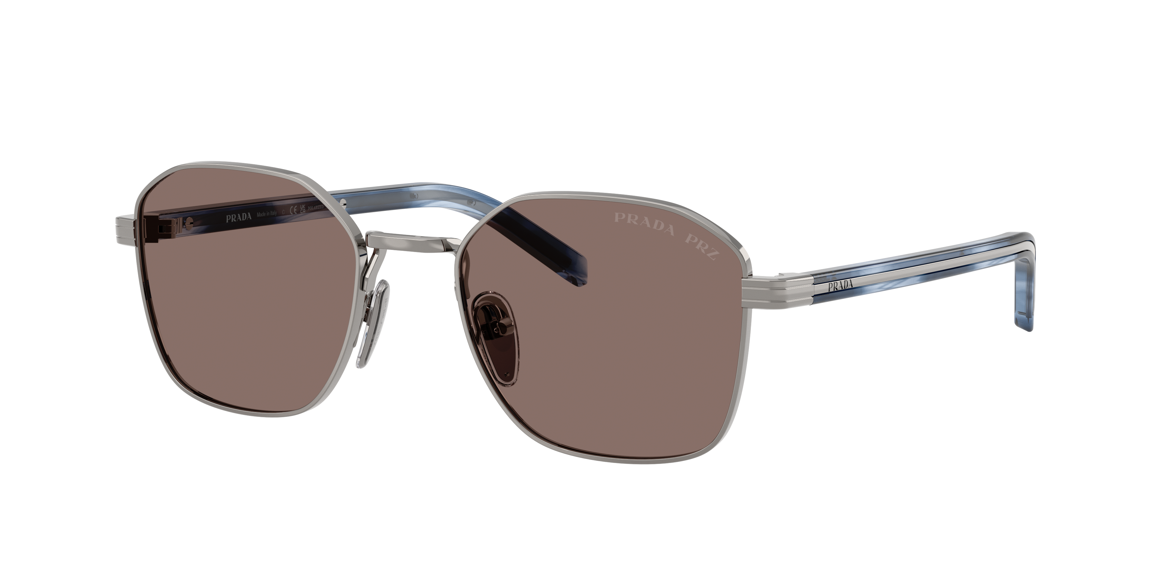 Prada PR C50S XS (51 - 20) with Brown lenses and Silver frame