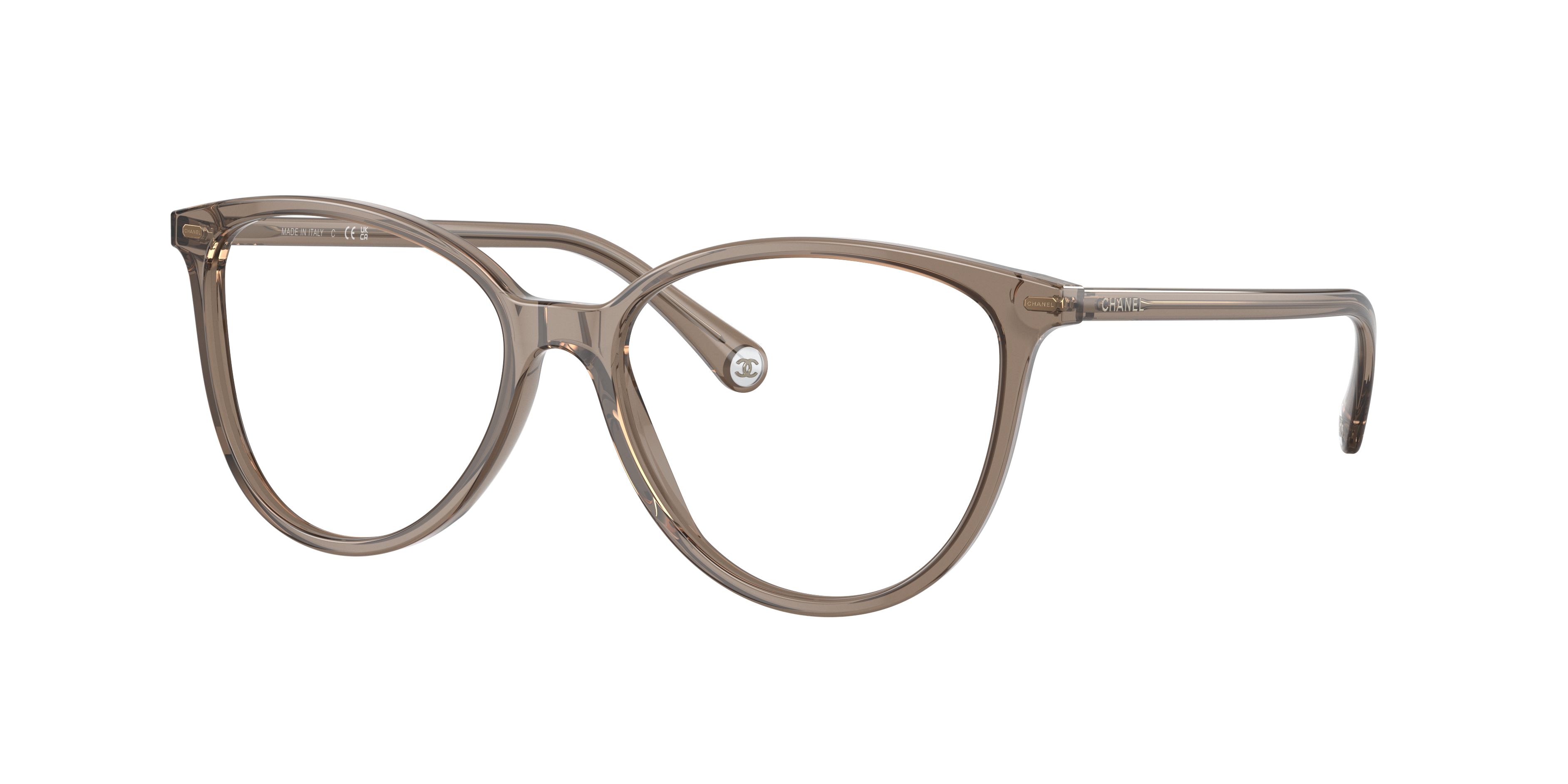 Chanel Woman Sunglass Butterfly Eyeglasses CH3446A -  Frame color: Taupe, Lens color: Demo Lens