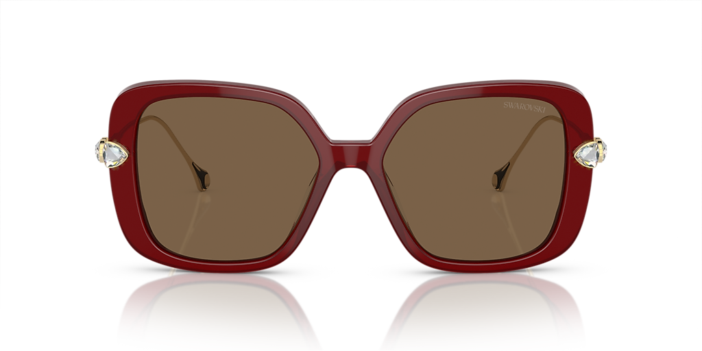 SWAROVSKI SK6011 Transparent Burgundy - Women Sunglasses, Dark Brown Lens