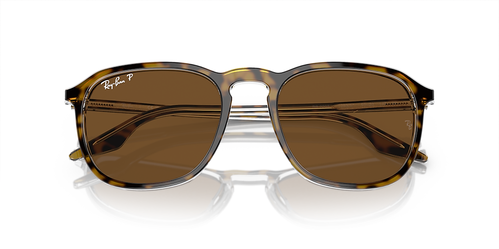 RAY-BAN RB2203 Black On Transparent - Unisex Sunglasses, Green Lens