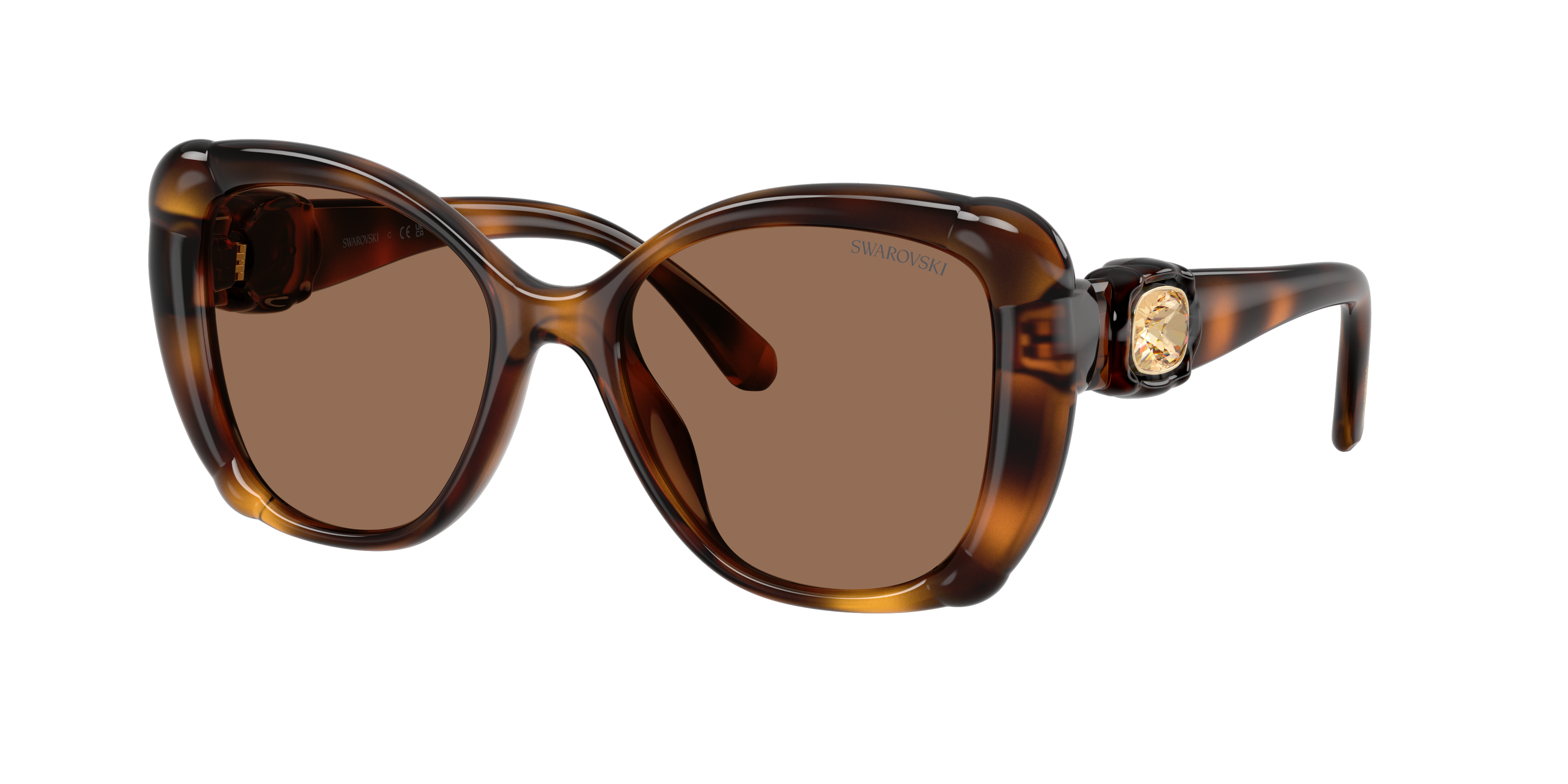 Swarovski Woman Sunglass SK6051U -  Frame color: Havana, Lens color: Dark Brown
