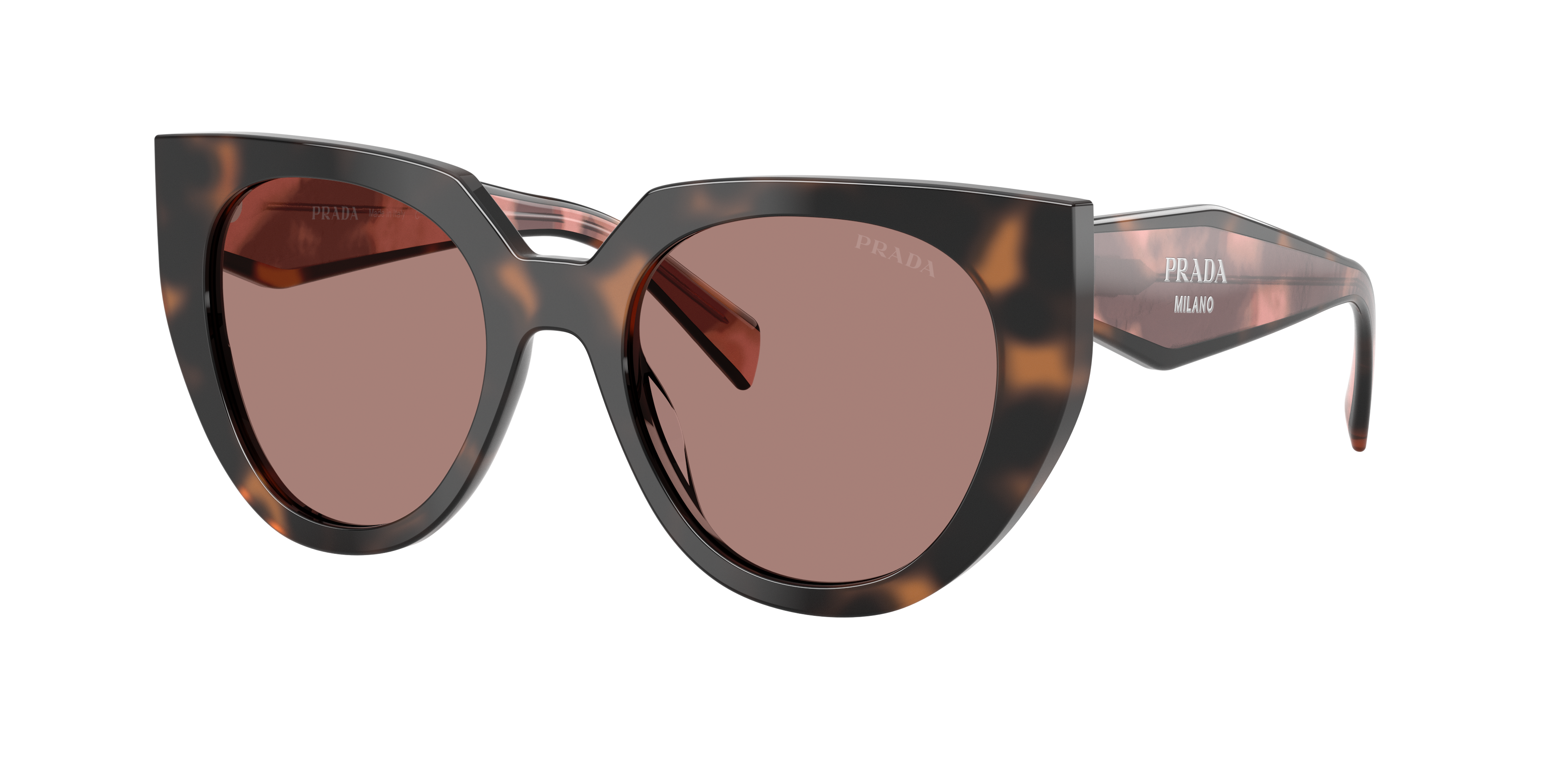 Prada PR 14WS M (52 - 20) with Brown lenses and Tortoise frame