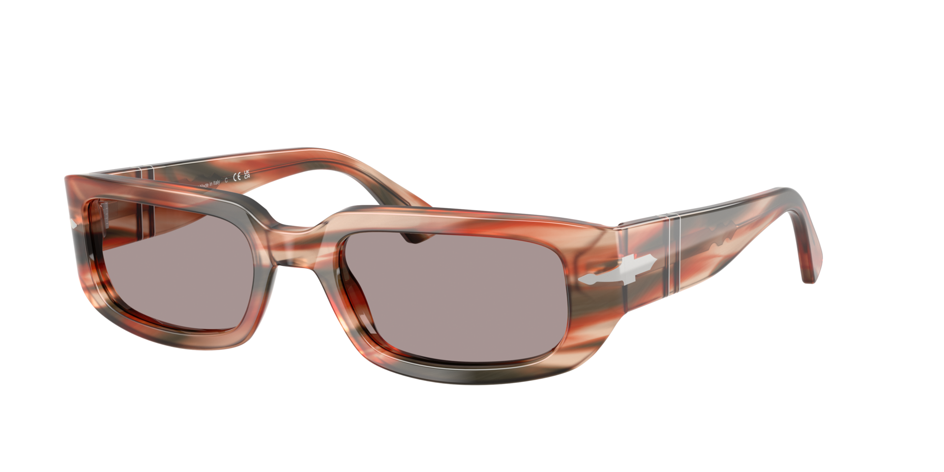 Persol Unisex Sunglass PO3385S - Mel - Frame color: Striped Red & Green, Lens color: Violet