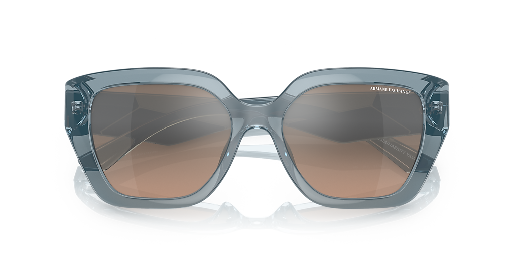 ARMANI EXCHANGE AX4125SU Shiny Transparent Pink - Women Sunglasses, Pink Gradient Grey Lens