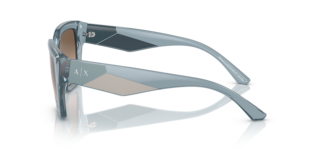 ARMANI EXCHANGE AX4125SU Shiny Transparent Pink - Women Sunglasses, Pink Gradient Grey Lens