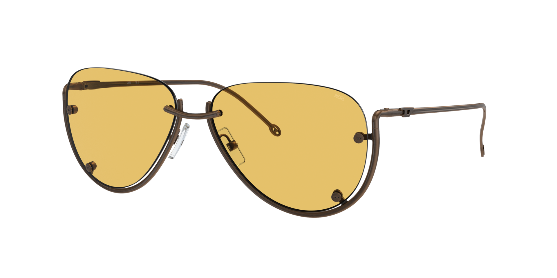 Diesel Unisex Sunglass DL1003 -  Frame color: Shiny Antique Copper, Lens color: Green