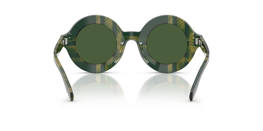 BURBERRY JB4386 Green Check - Unisex Luxury Sunglasses, Dark Green Lens