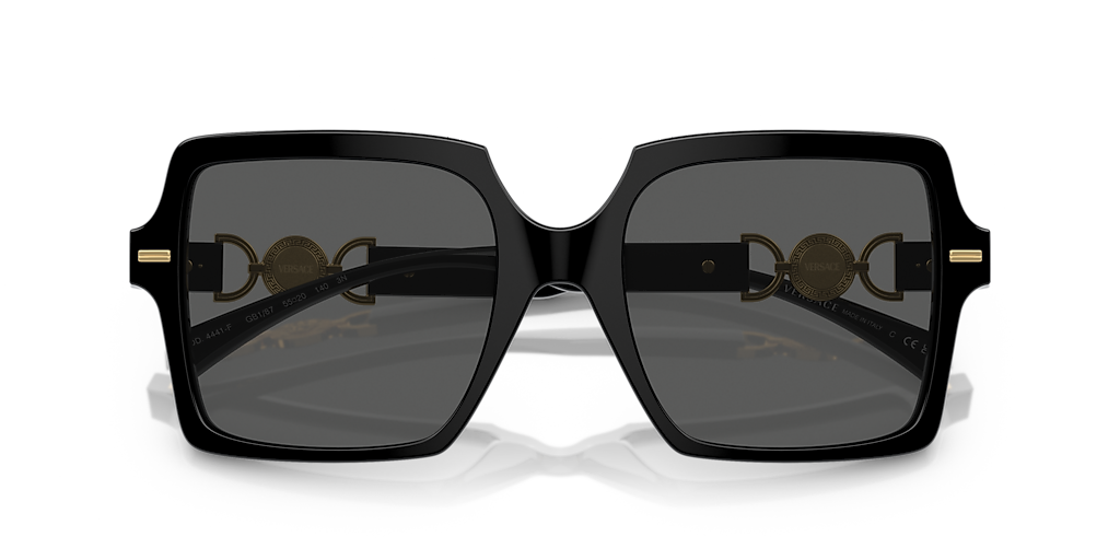 VERSACE VE4441F Black - Women Luxury Sunglasses, Dark Grey Lens