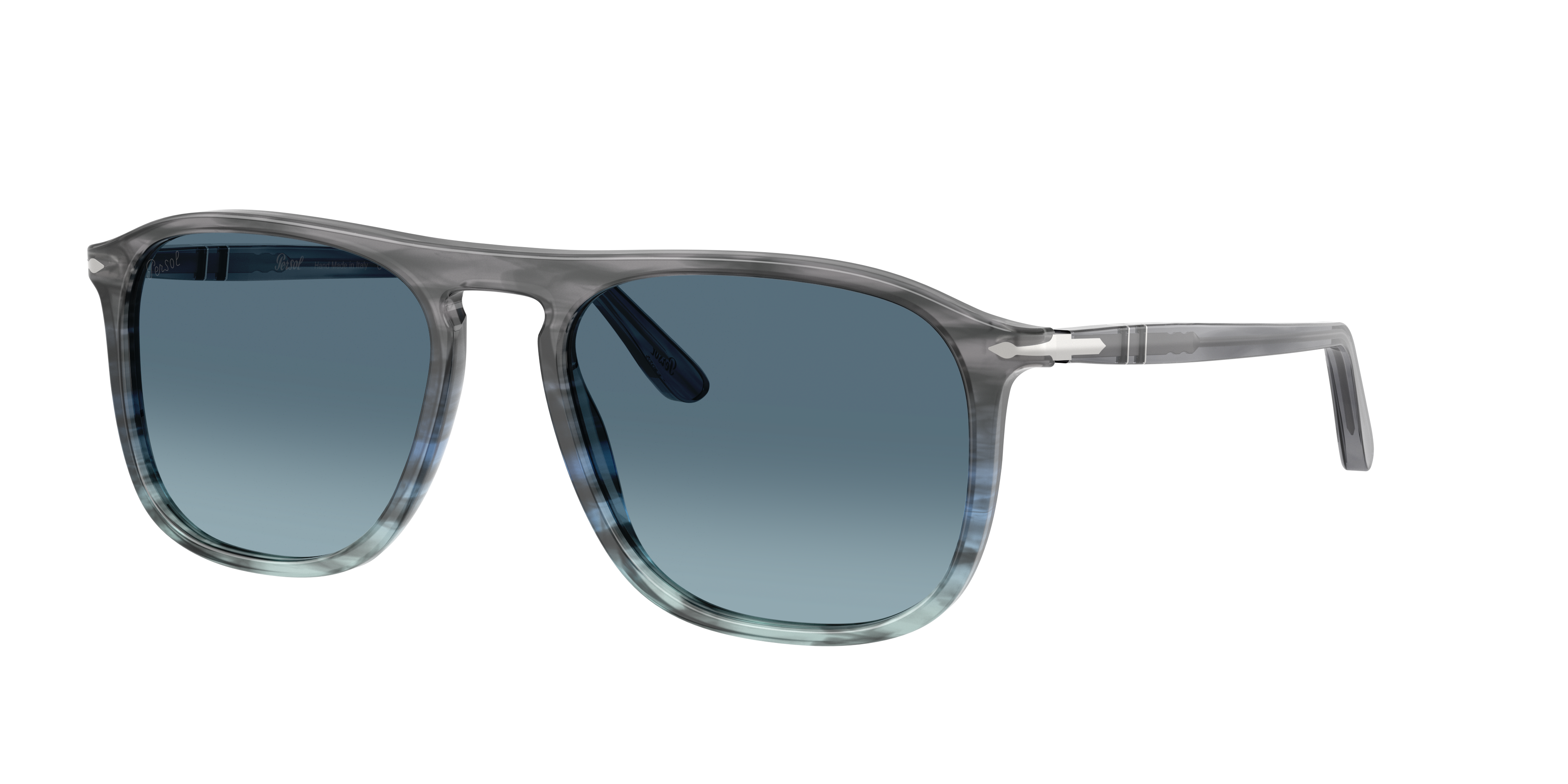 Persol Unisex Sunglass PO3392S -  Frame color: Striped Grey Gradient Blue, Lens color: Azure Gradient Blue