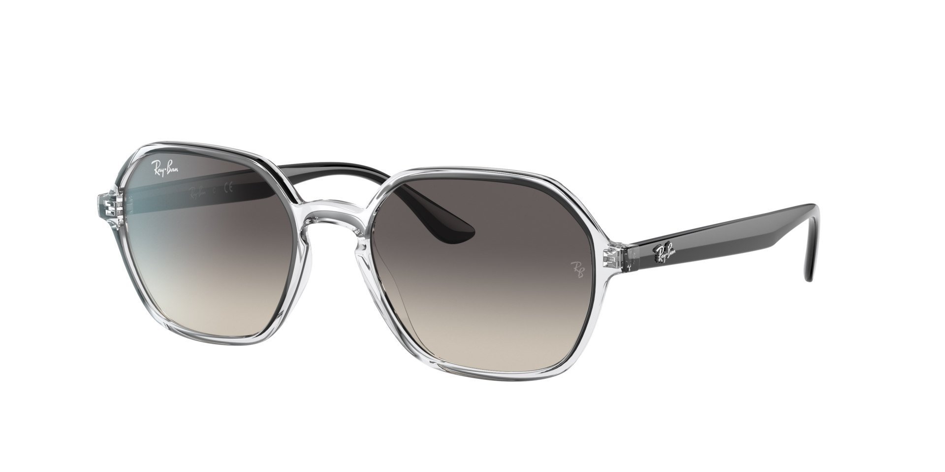 Ray-Ban Unisex Sunglass RB4361 - Frame color: Transparent, Lens color: Grey Gradient