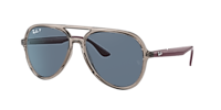 RAY-BAN RB4376 Black - Unisex Sunglasses, Dark Green Lens