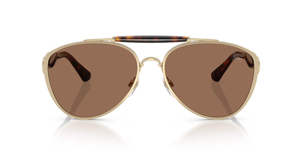 Burberry BE3160 XXL (61 - 17) with Brown lenses and Gold frame