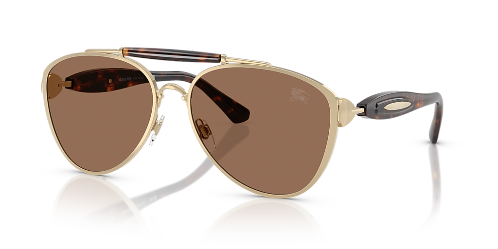 Burberry BE3160 XXL (61 - 17) with Brown lenses and Gold frame