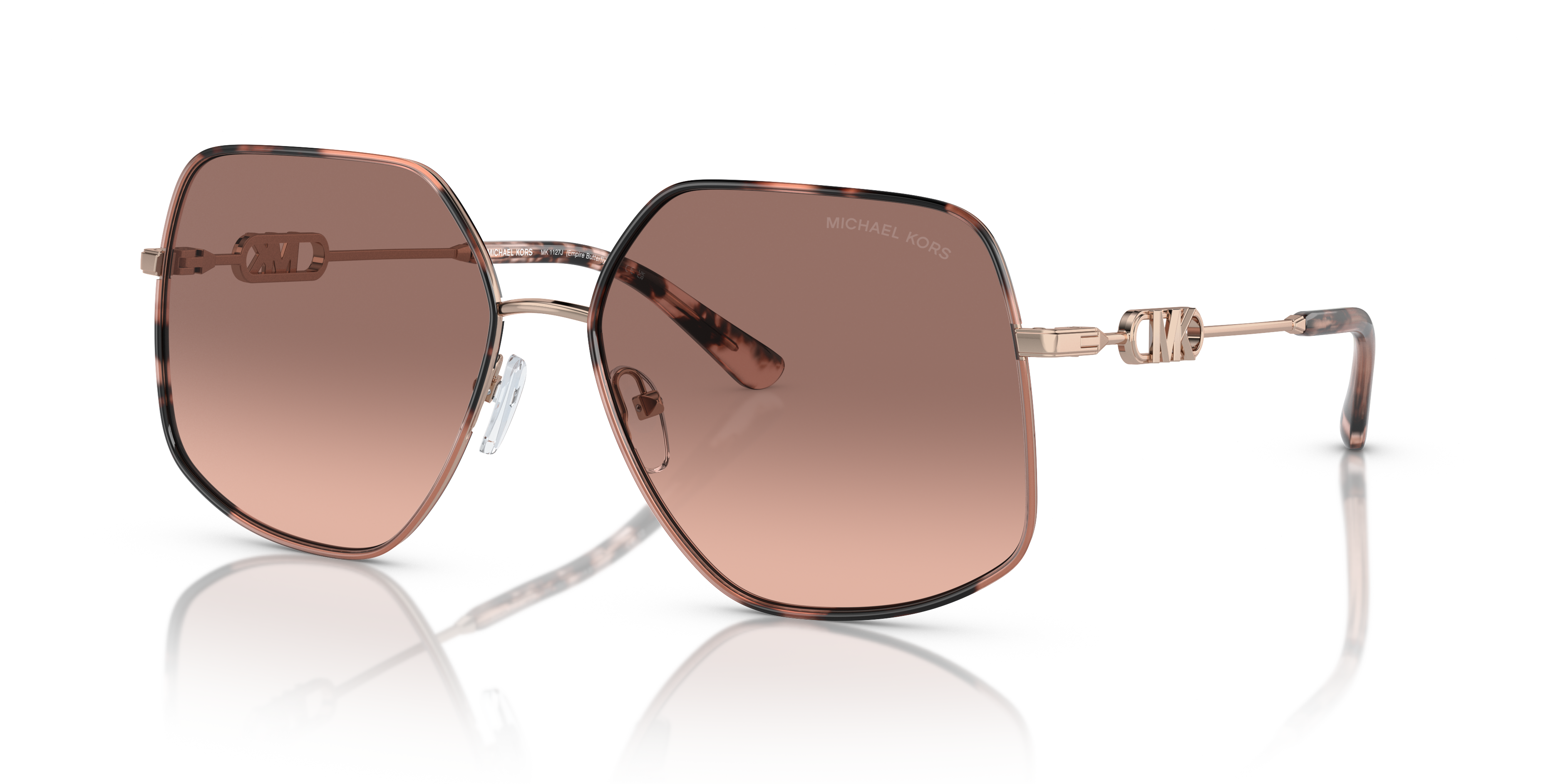 新品 MICHAEL KORS Mサイズ MK柄　ブラウン Michael Kors™ Empire Butterfly MK1127J Irregular Sunglasses