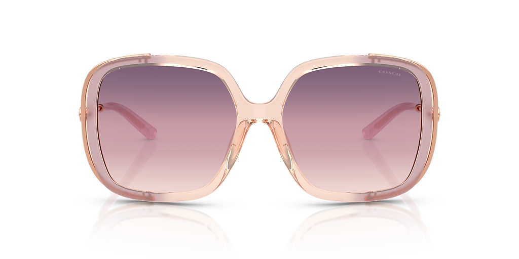 NEW COACH women\'s sunglasses transparent lens in caramel pink Coach Women main image 4