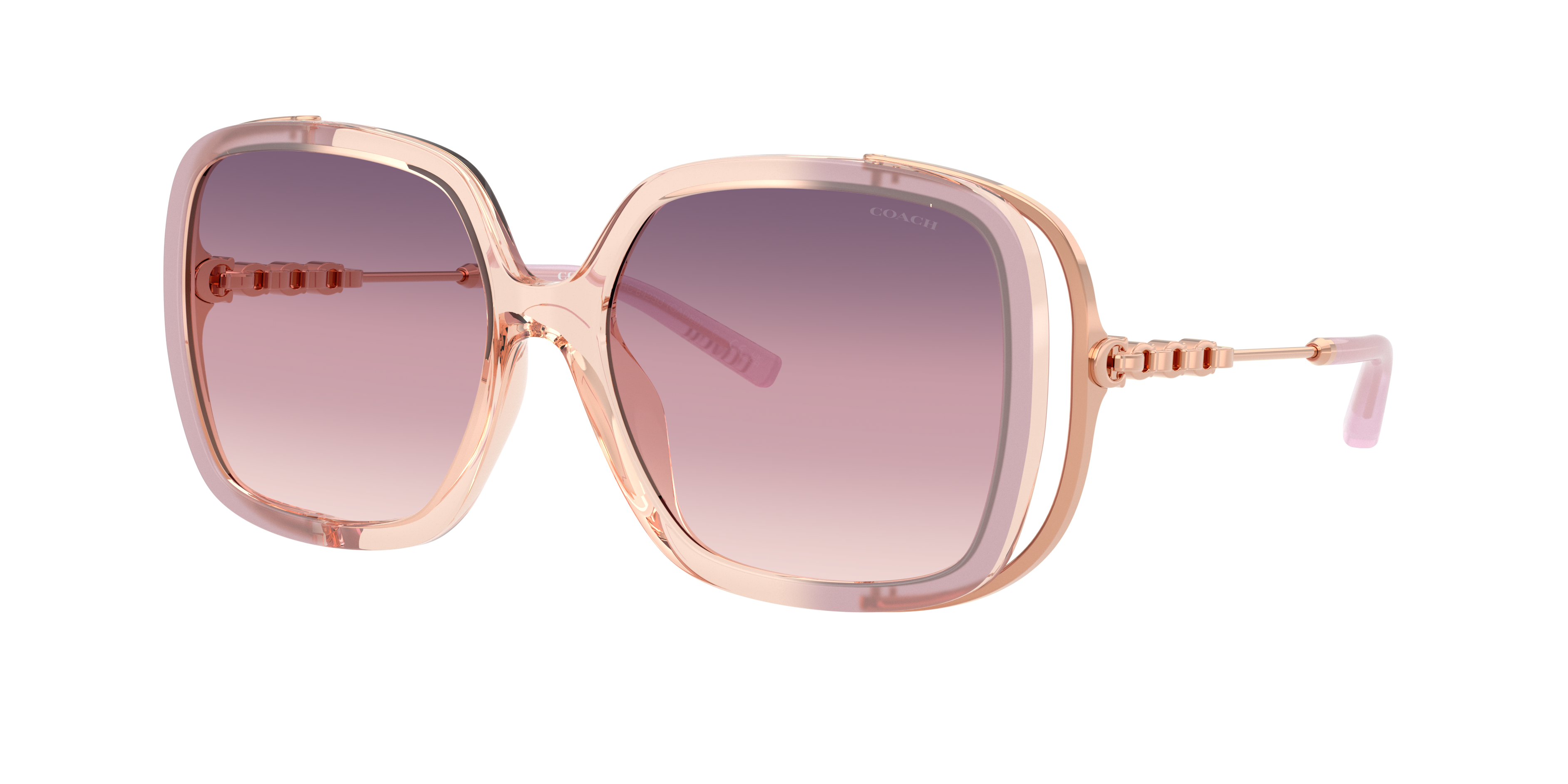 Coach Woman Sunglass Hc8423u Cad80 In Purple Yellow Gradient