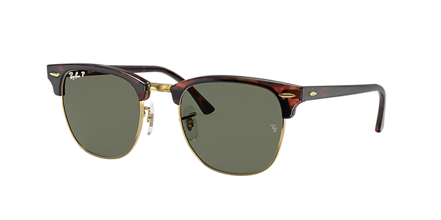 Ray-Ban RB3016F Clubmaster Classic 55 G-15 Green & Black On Gold