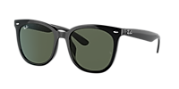 Ray-Ban RB4379D Square Sunglasses Polished Black Frame Dark Green Lightweight Ray Ban Rb4379d Sunglasses Black Frame Green Lenses 55-19  main image 2