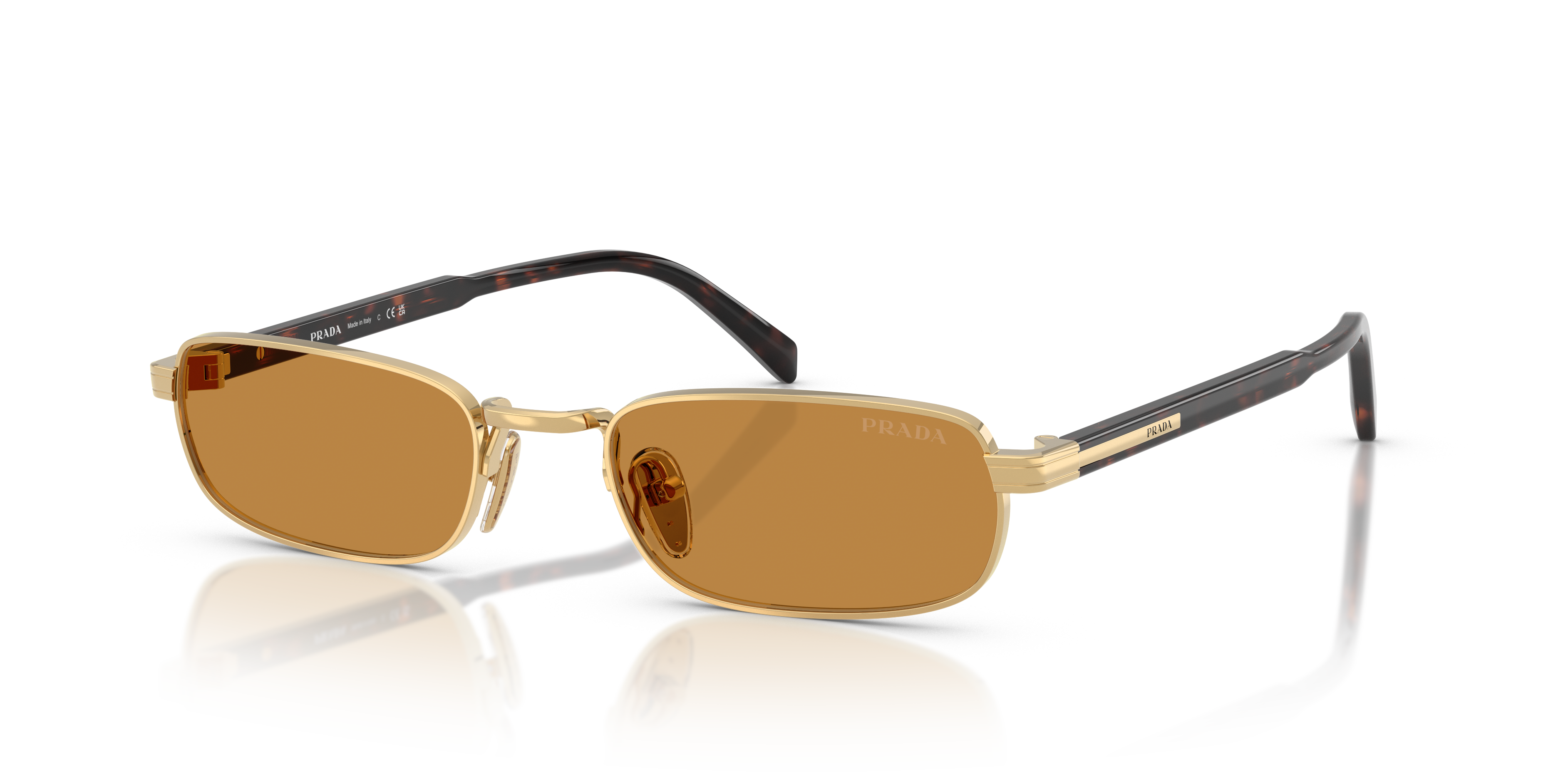 プラダサングラス54S Prada PR B54S M (54 - 20) with Brown lenses and Gold frame