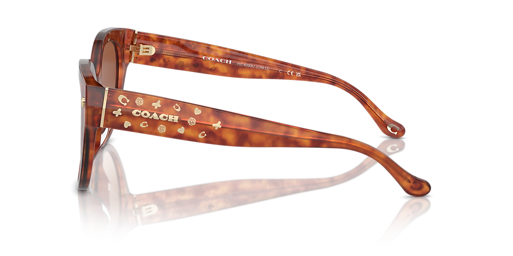 Coach HC8393U Sunglasses Coach HC8393U CR612 M (53 - 21) with Brown lenses and  main image 2