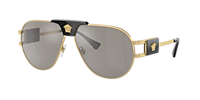 VERSACE VE2252 Gold - Men Luxury Sunglasses, Dark Grey Lens