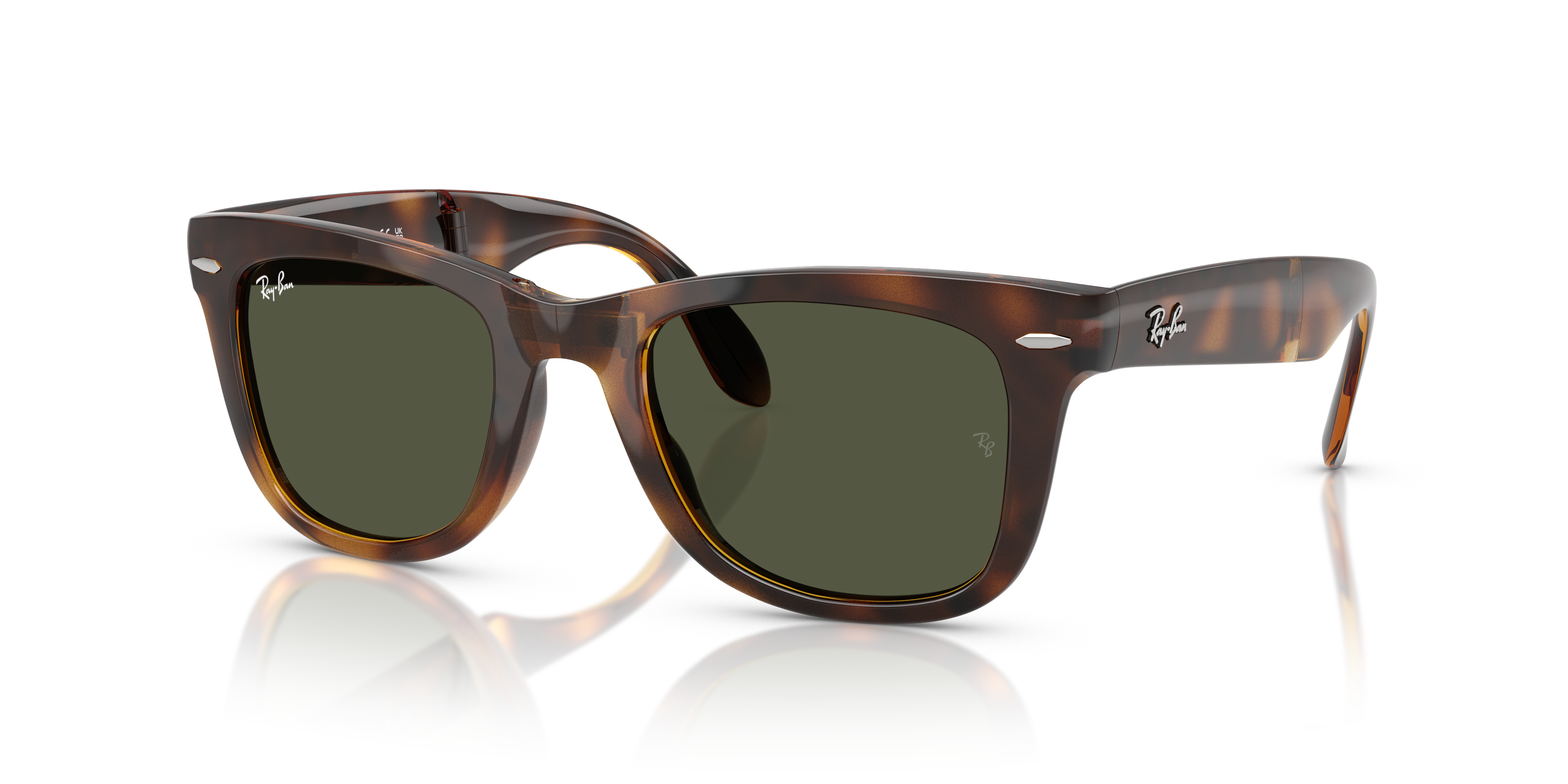 Ray-Ban RB4105 Wayfarer Folding Classic L (50 - 22) with Green lenses ...