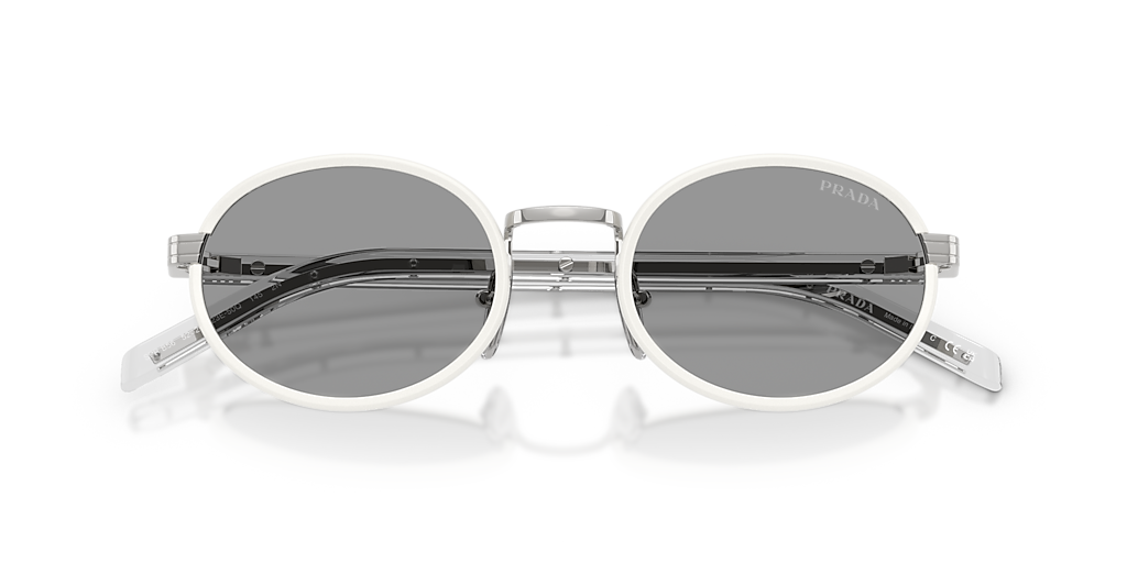 Prada PR B56S XS (52 - 20) with Grey lenses and White frame