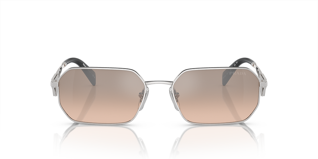 PRADA PR A51S Pale Gold - Women Luxury Sunglasses, Brown Mirror Silver Gradient Lens