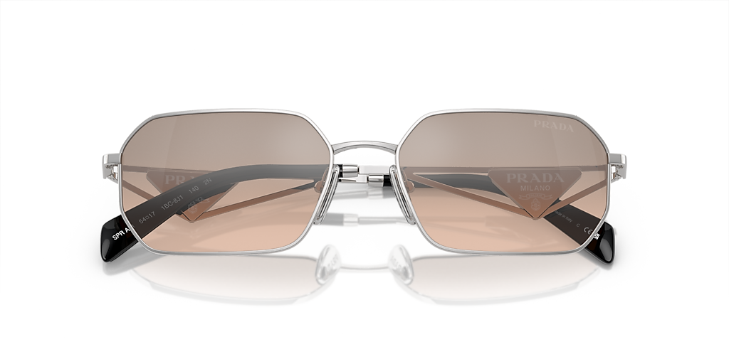 PRADA PR A51S Pale Gold - Women Luxury Sunglasses, Brown Mirror Silver Gradient Lens