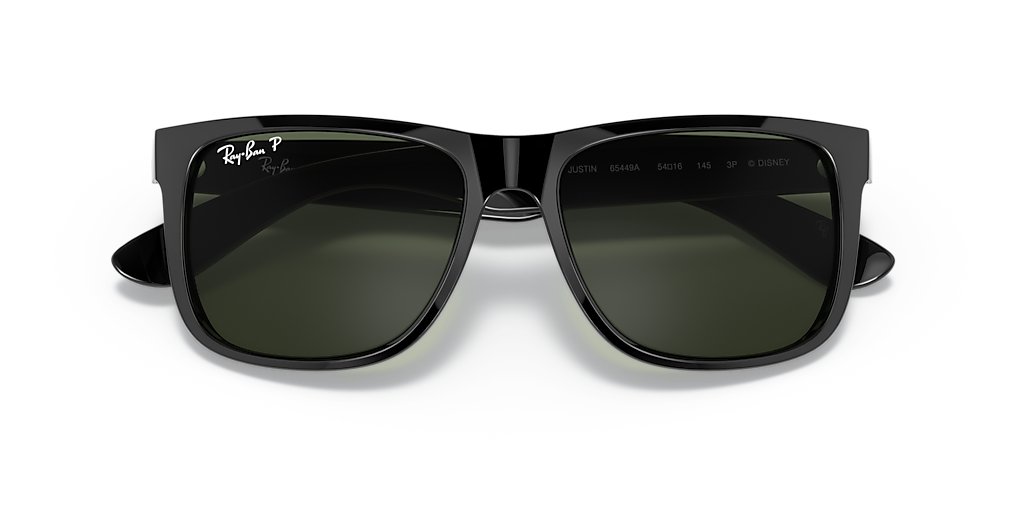 RAY-BAN RB4165 Justin Mickey D20 Black - Men Sunglasses, Polarized Dark Green Lens
