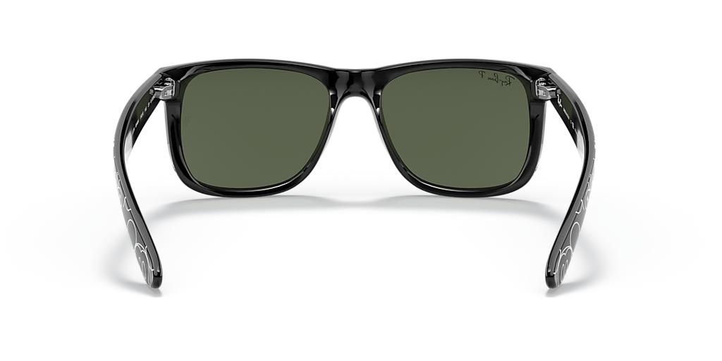 RAY-BAN RB4165 Justin Mickey D20 Black - Men Sunglasses, Polarized Dark Green Lens