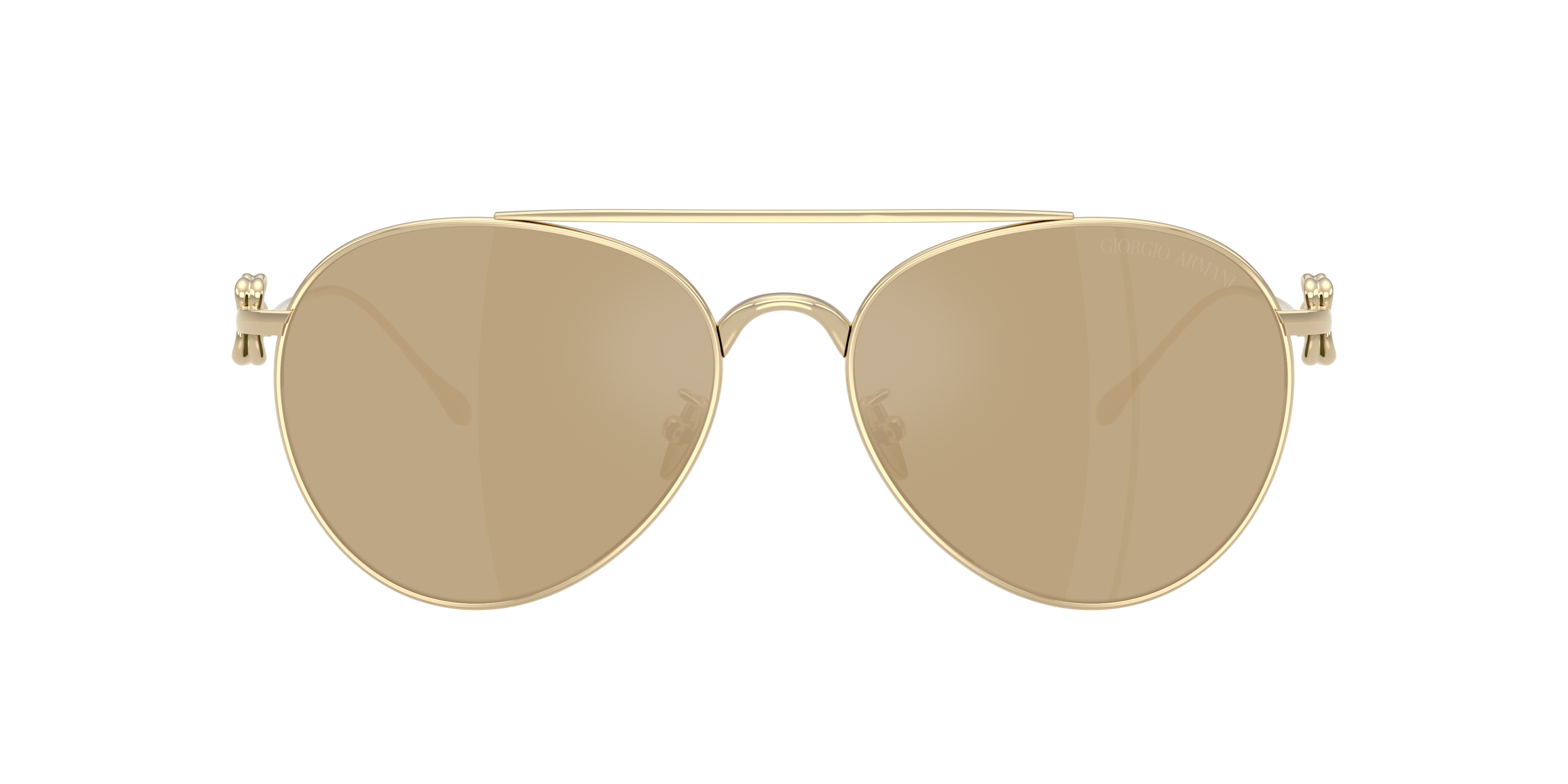 Giorgio Armani Woman Sunglass Ar6167 In Clear Mirror Real Yellow Gold