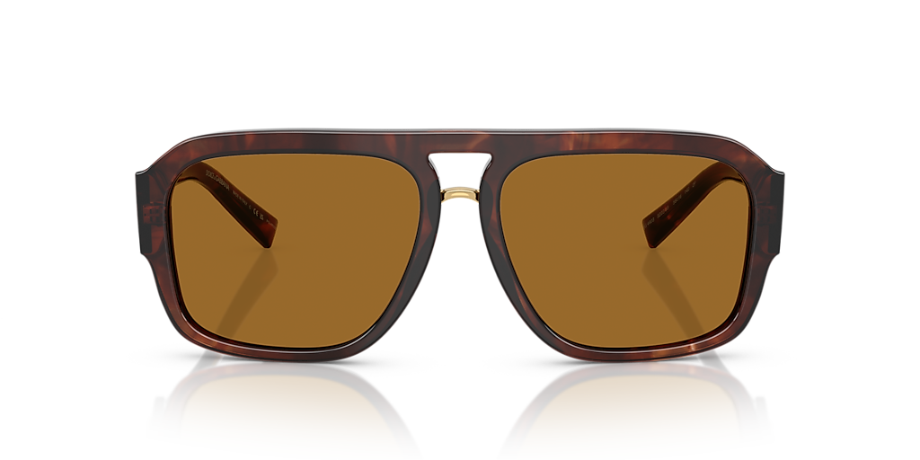 DOLCE&GABBANA DG4403 Dark Red Havana - Man Luxury Sunglasses, Bronze Polarized Lens
