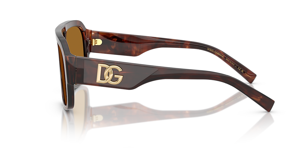 DOLCE&GABBANA DG4403 Dark Red Havana - Man Luxury Sunglasses, Bronze Polarized Lens