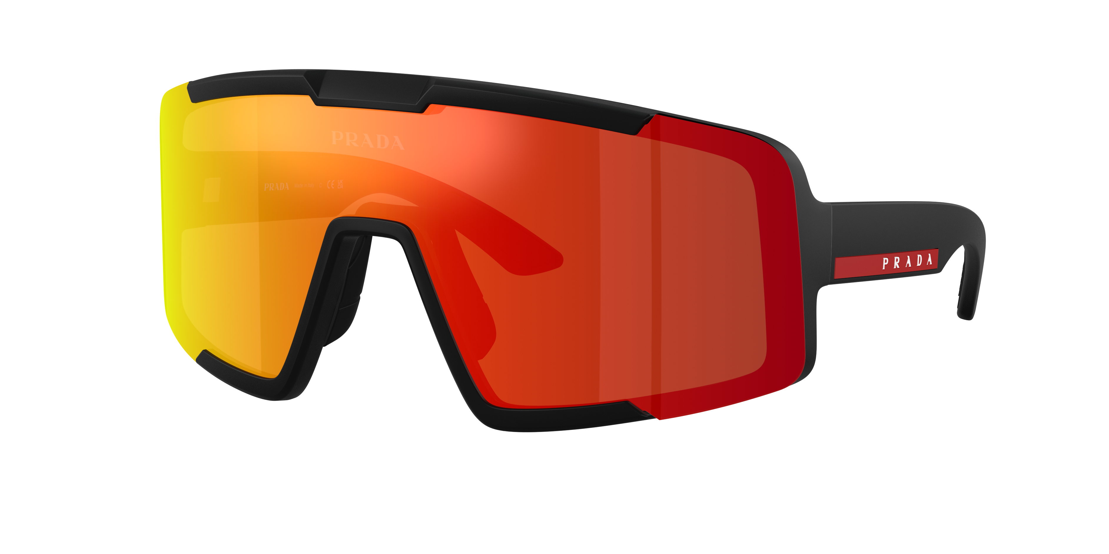 Prada Linea Rossa Man Sunglass PS B07S -  Frame color: Matte Black, Lens color: Dark Brown Mirror