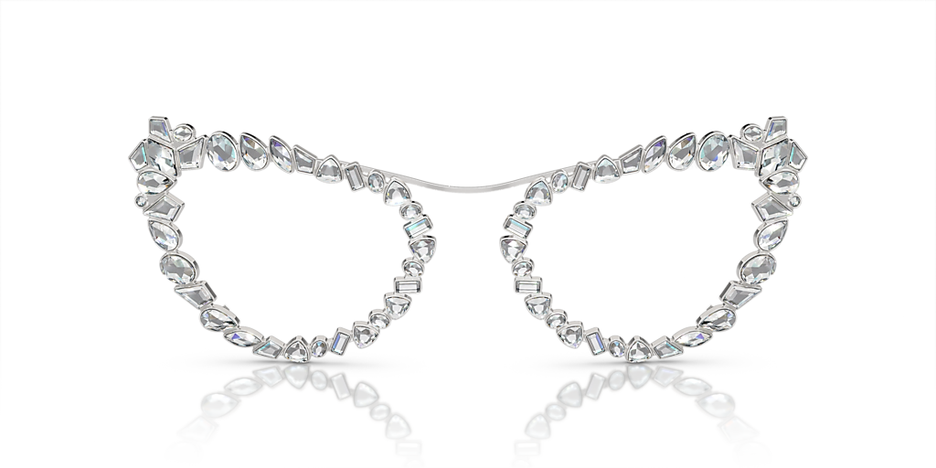 SWAROVSKI SK7011 Silver - Women Sunglasses, Blue Light Filter Lens Lens