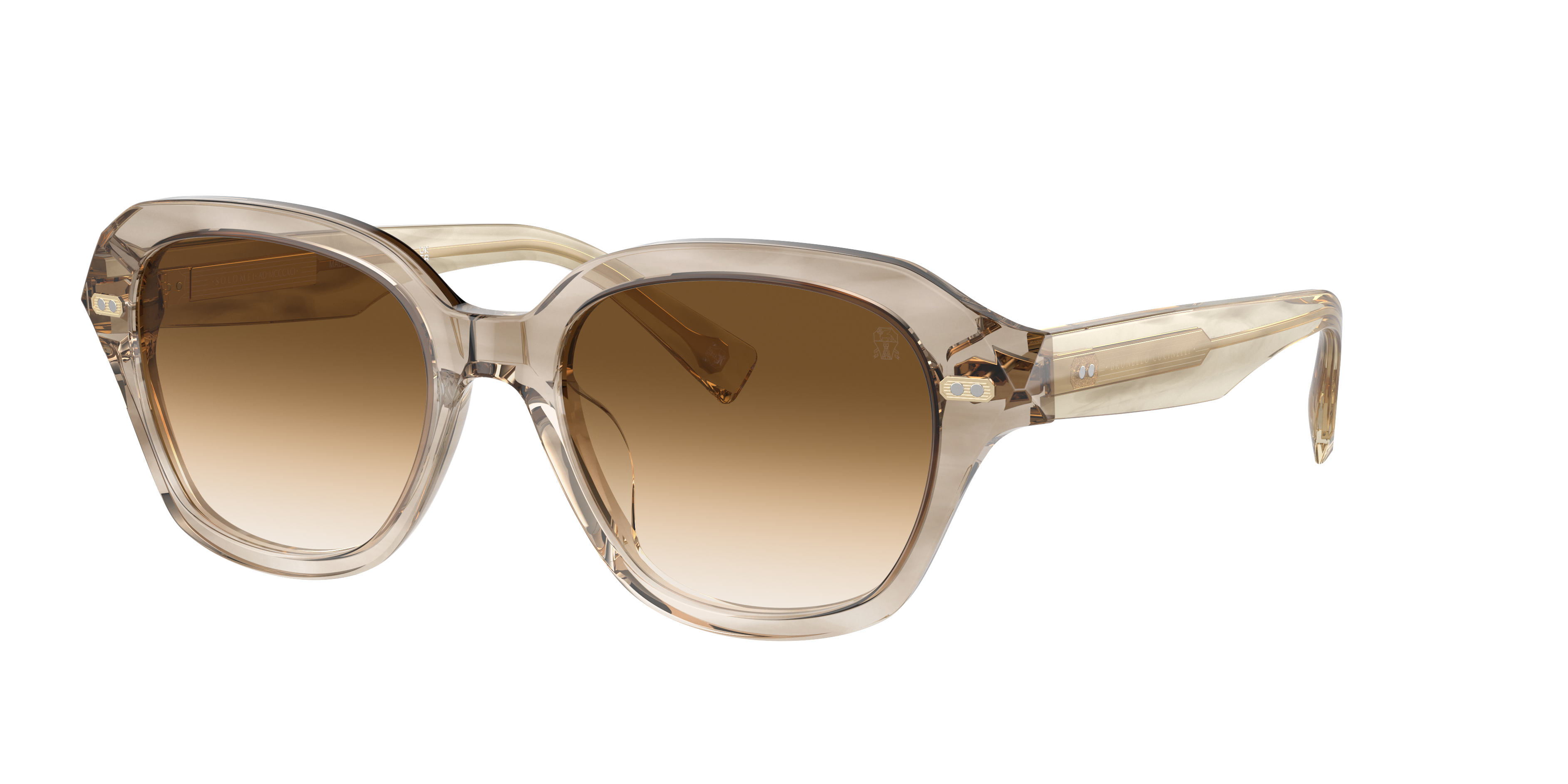 Brunello Cucinelli Square Frame Sunglasses In Mandorla