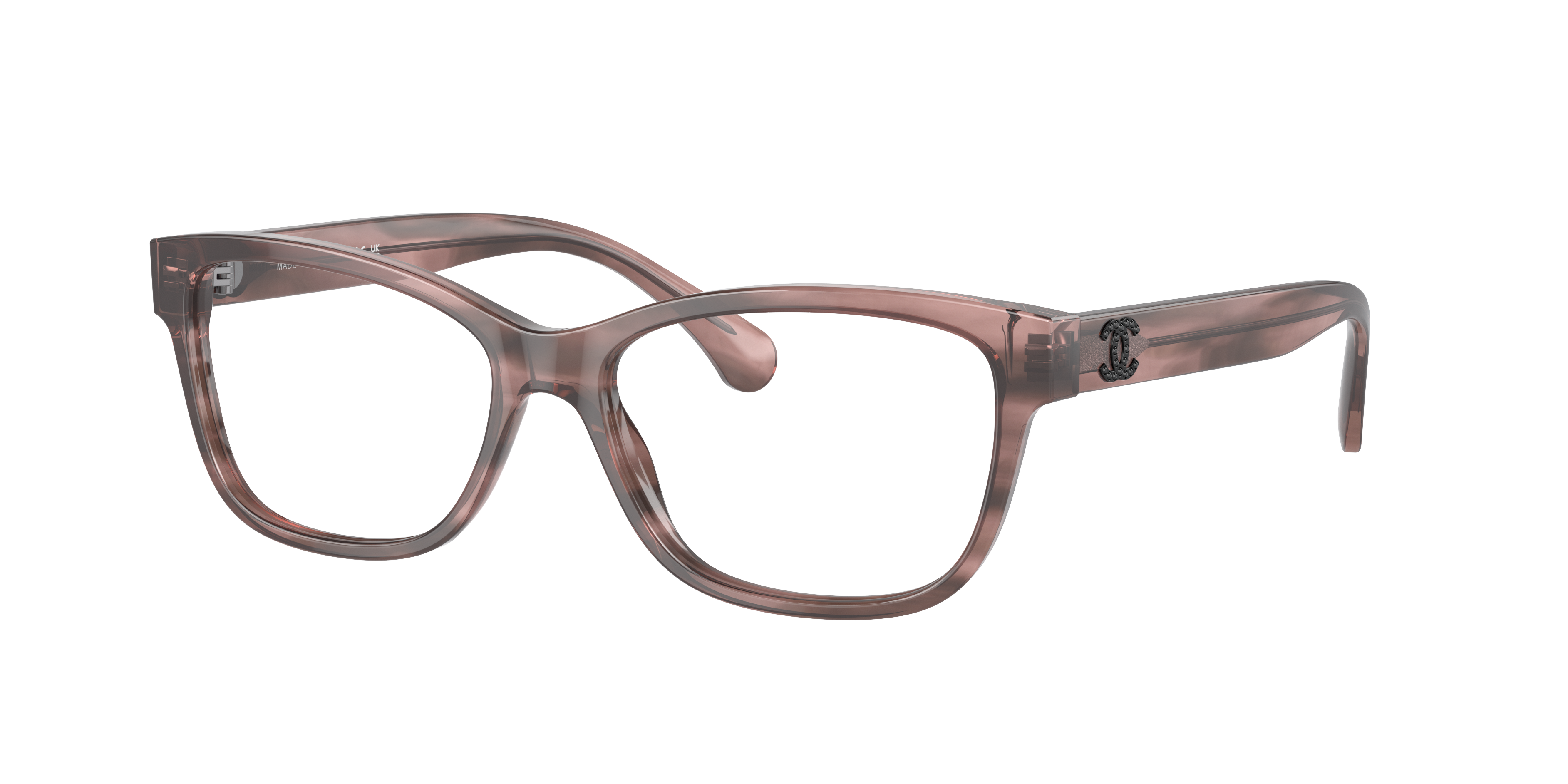 Chanel Woman Sunglass Rectangle Eyeglasses CH3449B -  Frame color: Pink Tortoise, Lens color: Demo Lens