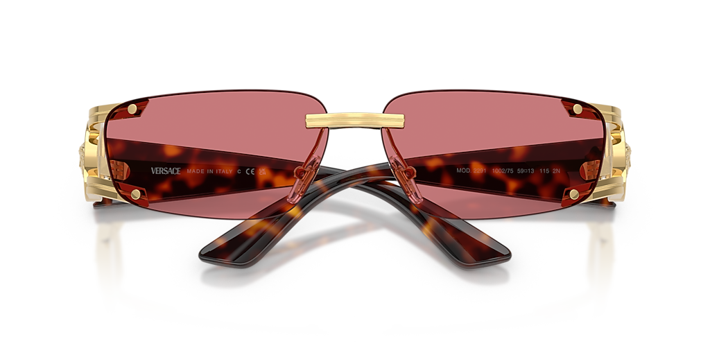 Versace VE2291 L (59 - 13) with Red lenses and Gold frame