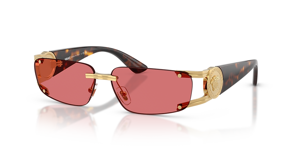 Versace VE2291 L (59 - 13) with Red lenses and Gold frame