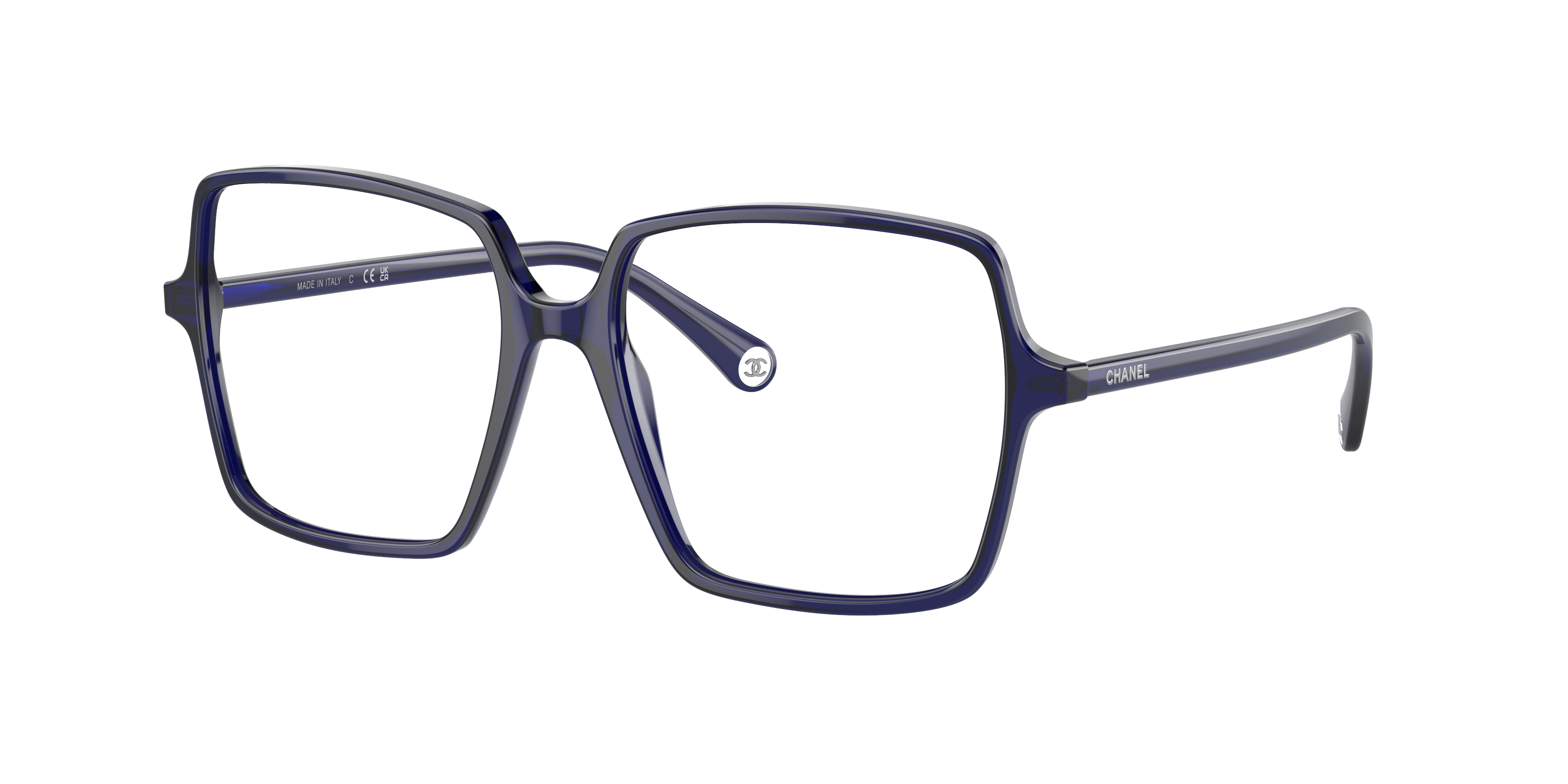 Chanel Woman Sunglass Square Eyeglasses CH3448 -  Frame color: Blue, Lens color: Demo Lens