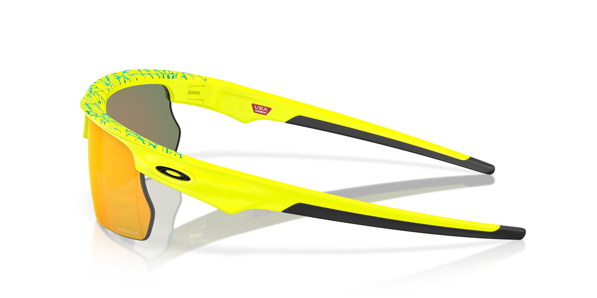 OAKLEY OO9400 BiSphaera Inner Spark Collection Matte Tennis Ball Yellow/Celeste Neuron - Unisex Sunglasses, Prizm Ruby Lens