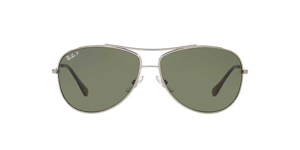 Ray-Ban RB3293 S (63 13) with Green lenses and Silver frame