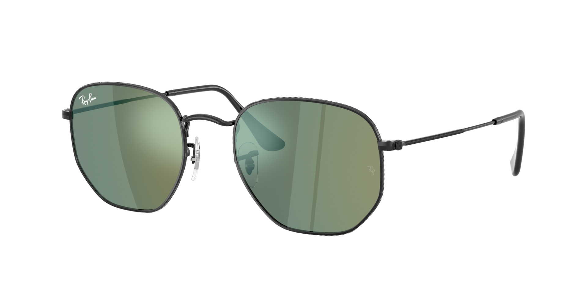 Ray-Ban Unisex Sunglass RB3548N Hexagonal Flat Lenses -  Frame color: Black, Lens color: Blue