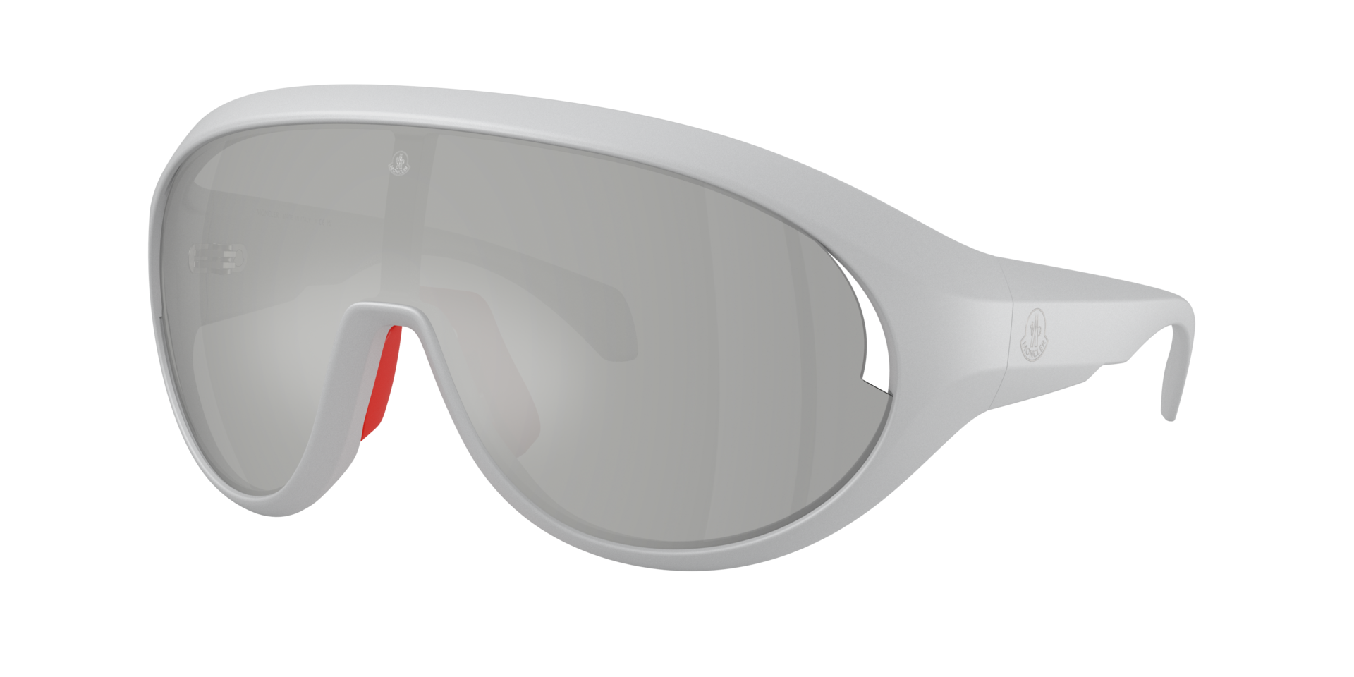 Moncler Unisex Sunglass ME8010 CONTRAST -  Frame color: Matte Silver, Lens color: Mirror Silver