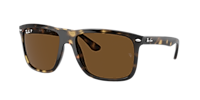 RAY-BAN RB4547 Boyfriend Two Black - Unisex Sunglasses, Green Lens