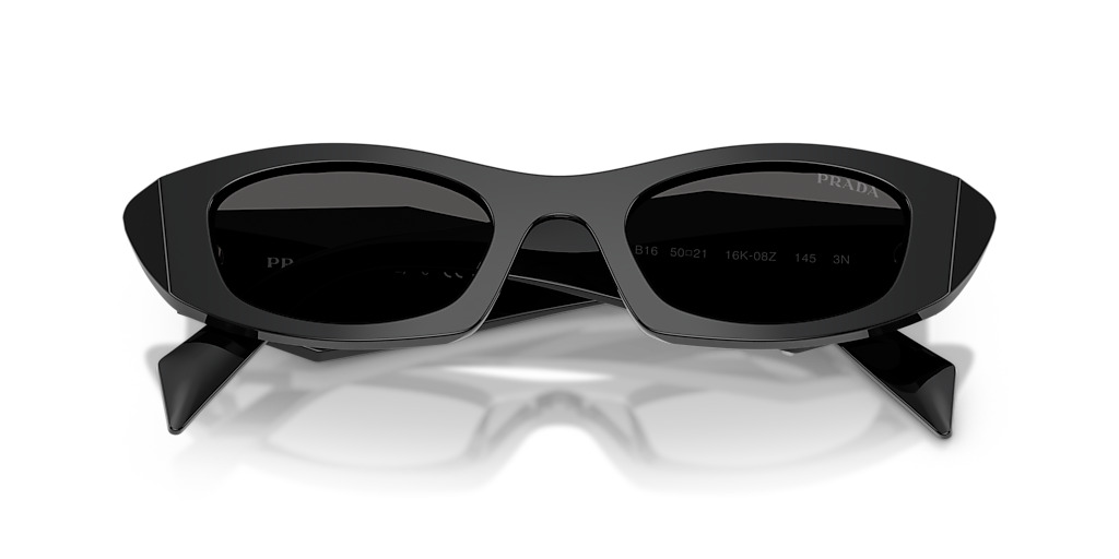 PRADA PR B16S Black - Women Luxury Sunglasses, Dark Grey Lens